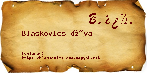 Blaskovics Éva névjegykártya