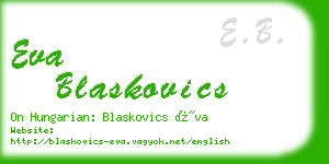 eva blaskovics business card
